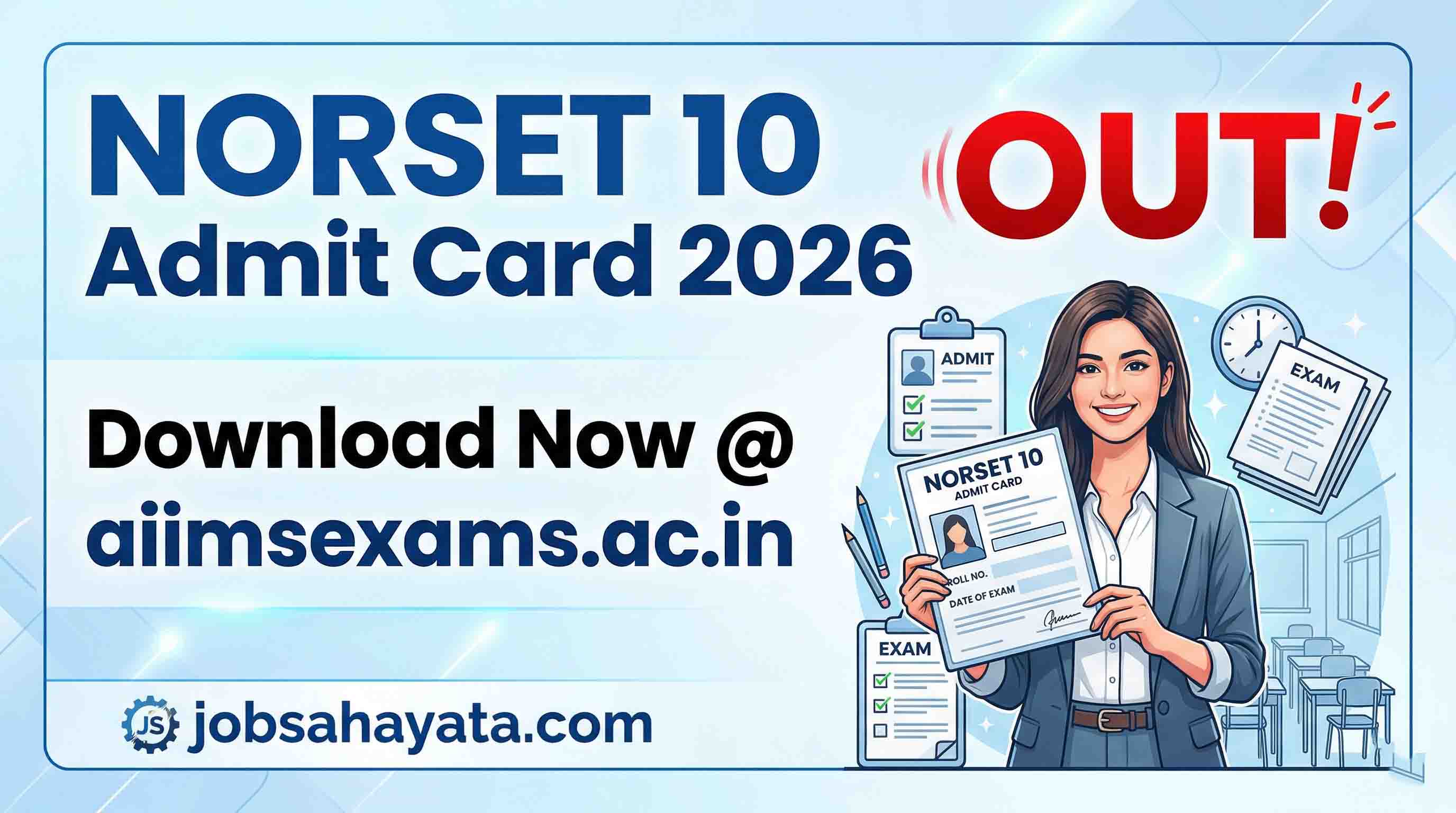 NORSET 10 Admit Card 2026 download AIIMS exam hall ticket